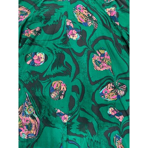 Free People Drift Away Cold Shoulder Tunic /  Mini Dress Size: S Color: Green - Picture 4 of 9